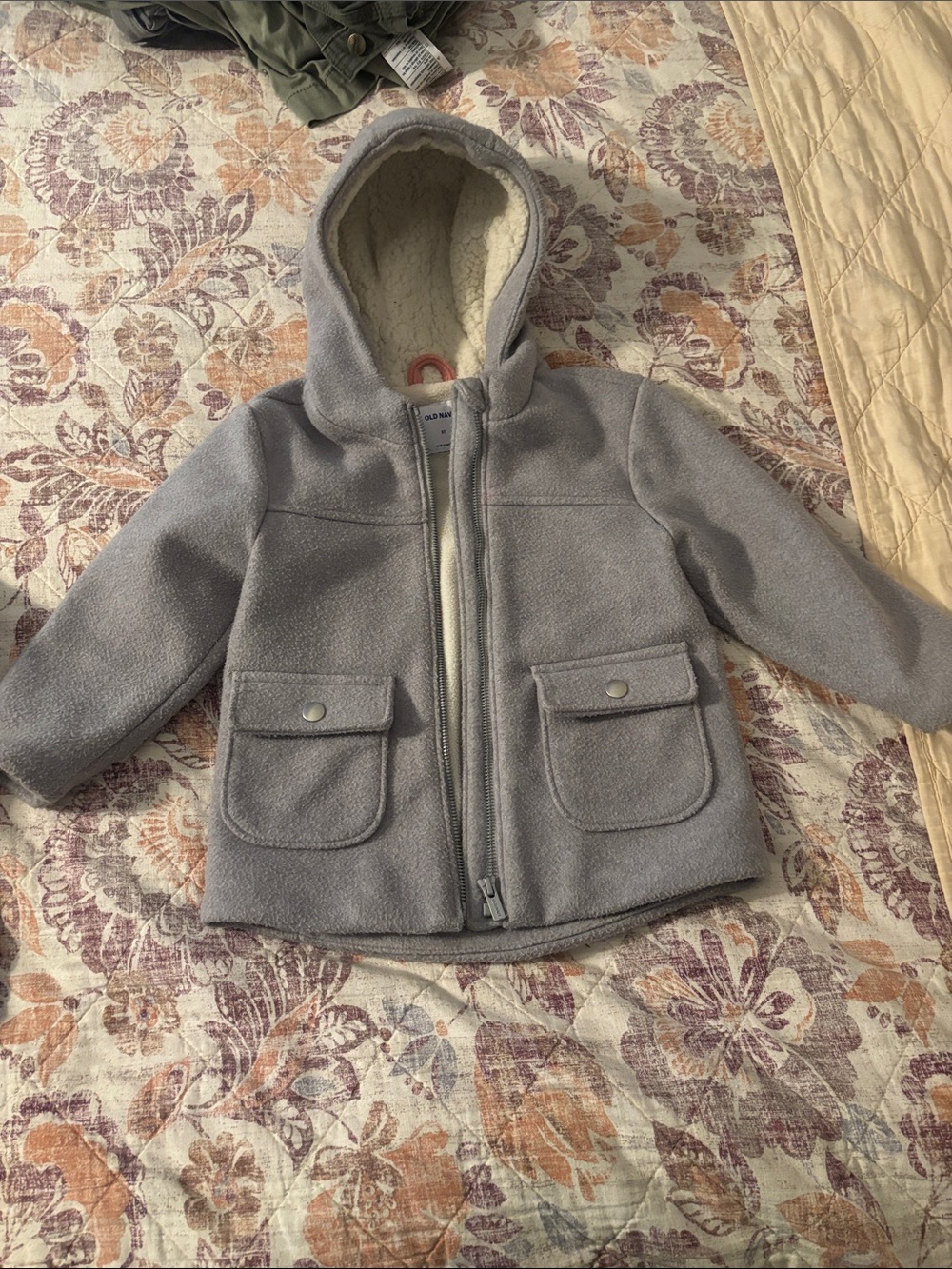 Old Navy Toddler Hooded Pea Coat - Light Gray